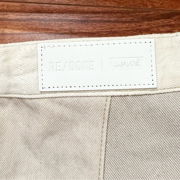 NWT RE/DONE X LEVIS High Rise Distress 70s Patch Denim Fray Cutoff Jean Short 32 - Picture 10 of 12